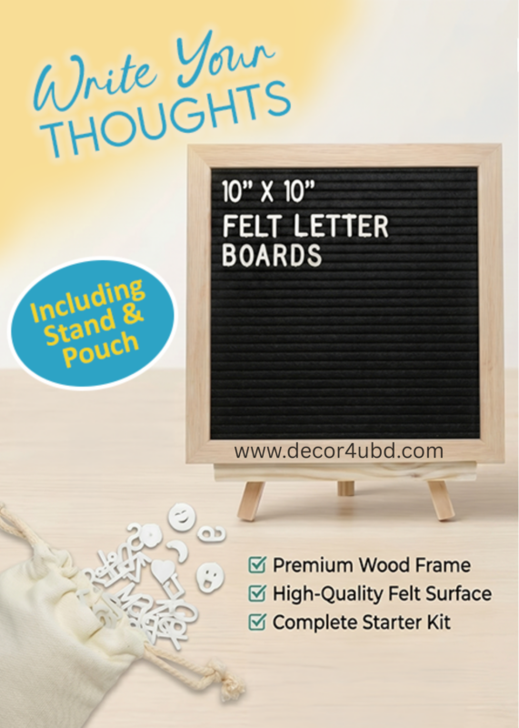 Black Felt Letter Board with Stand & Pouch